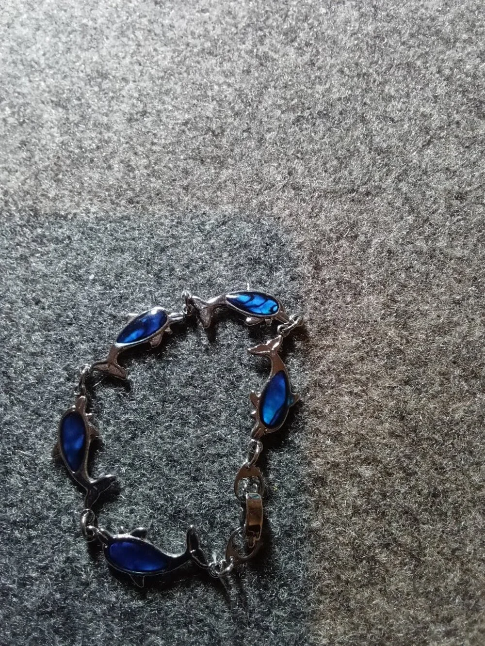 Dolphin Design Bracelet with Blue Accents